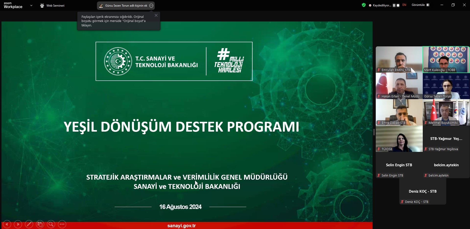 Yeşil Dönüşüm ve Dijital Dönüşüm Destek Programları için bilgilendirme webinarı yapıldı