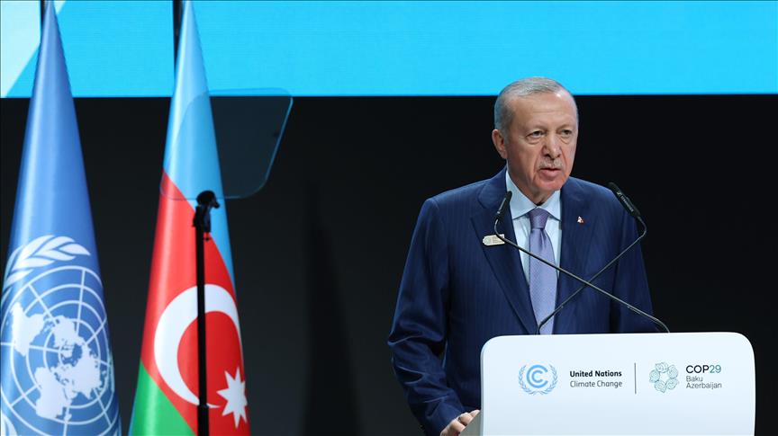 Cumhurbaşkanı Erdoğan, COP29 Dünya Liderleri İklim Zirvesi’nde konuştu